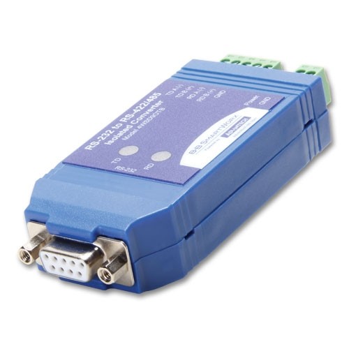 Serial Converter, RS-232 DB9 F to RS-422/485 TB, Isolated