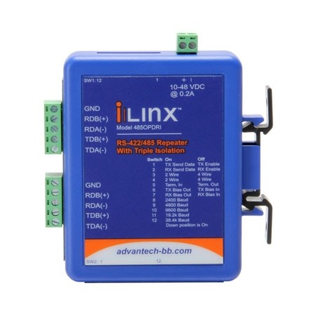 Serial Repeater, RS-232, TB, Isolated, Ind. DIN, C1D2