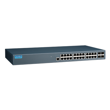 24GE+4G SFP Unmanaged Ethernet Switch, 19" Rackmount, 100~240VAC, 0~55℃