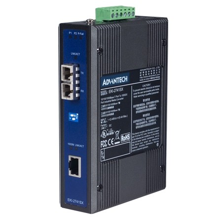 10/100/1000T (X) to Fiber Optic Gigabit Industrial Media Converters, -40~75℃
