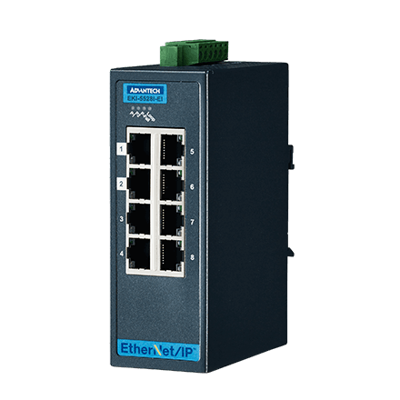 8FE Managed Ethernet Switch support EtherNet/IP,-40~75℃