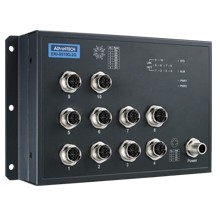 EN50155 10-port Unmanaged M12 Ethernet Switch 24/48 VDC