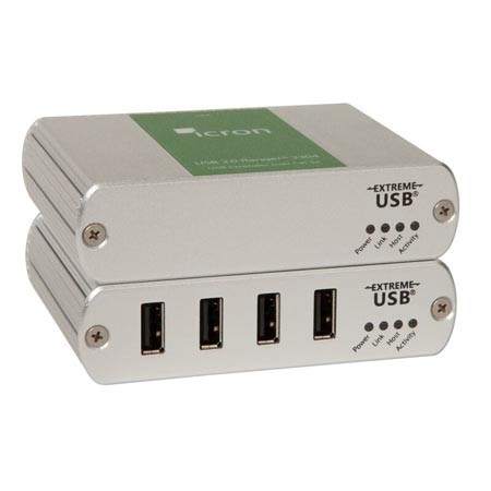 USB Extender, 4 Port, USB 2.0 over CAT 5e, 100m, UK Power Supply