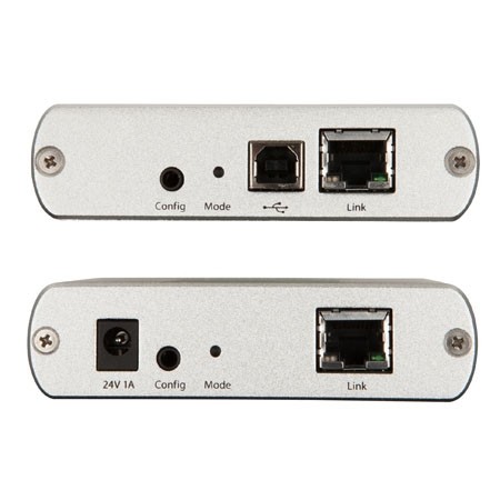 USB Extender, 4 Port, USB 2.0 over Gigabit LAN, 100m, US Power Supply