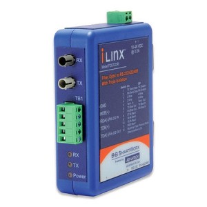 Serial Converter, RS-232/422/485 TB to MM Fiber ST, Ind. DIN, C1D2