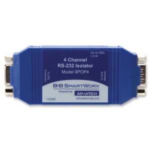 Serial Isolator, RS-232 Data and Control Signals, DB9 F, DB9 M