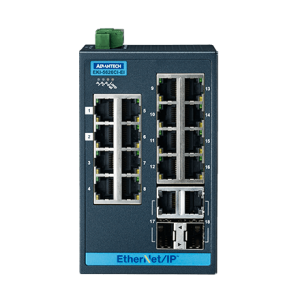 16FE+2G Combo Managed Ethernet Switch supportEtherNet/IP, -40~75℃