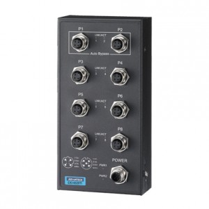 EN50155 M12 8FE Unmanaged Ethernet Switch, 12~48VDC