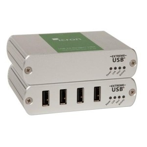 USB Extender, 4 Port, USB 2.0 over CAT 5e, 100m, UK Power Supply